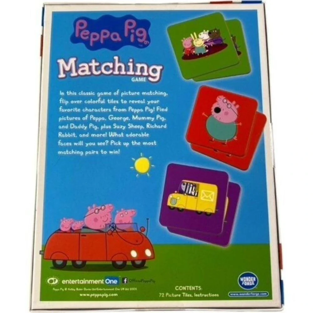 Wonderforge‎ Peppa Pig  72 Piece Colorful Matching Game New in Sealed Box!